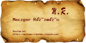 Meczger Rézmán névjegykártya